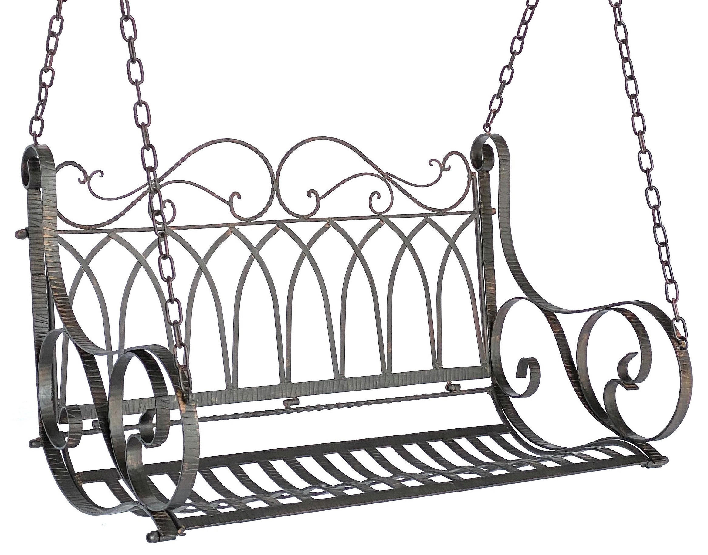 HÄNGEBANK mit Ketten Metall Braun 18688 - Braun, Metall (105/60/55cm) - DanDiBo