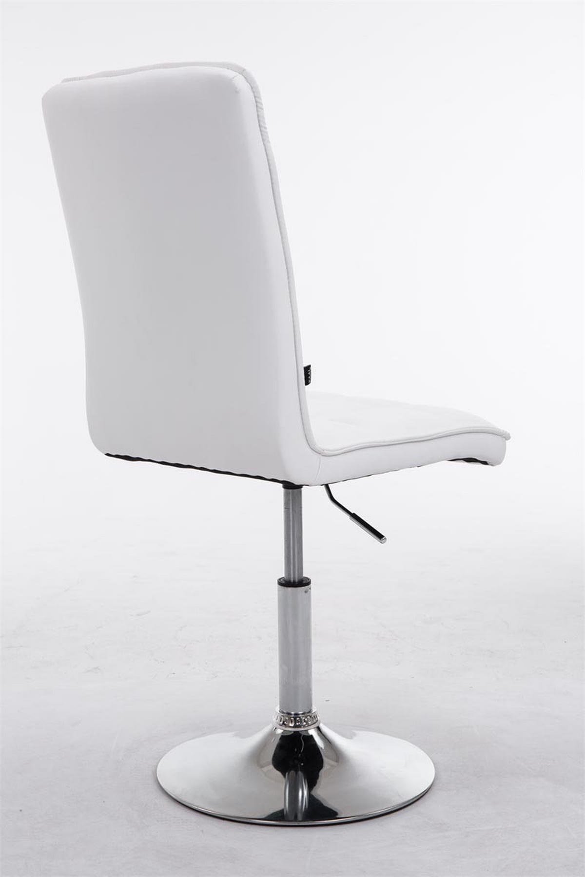 DREHSTUHL Lederlook weiß - Chromfarben/Weiß, Textil/Metall (43/90/59cm) - CLP