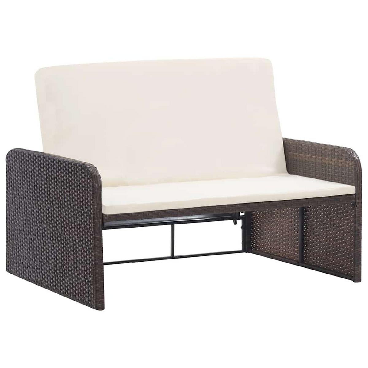 GARTEN-LOUNGE-SET 2Er Set Mit Auflagen Poly Rattan Braun - Braun, Kunststoff - vidaXL