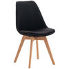 STUHL Stoff schwarz - Eukalyptusholzfarben/Schwarz, Holz/Textil (49/83/50cm) - CLP