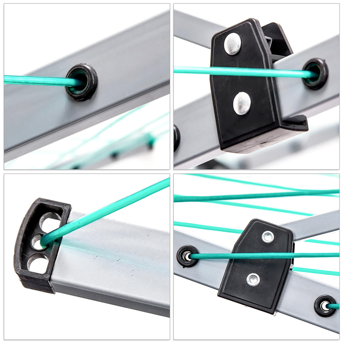 WÄSCHESPINNE - Silberfarben, Kunststoff/Metall (242/184/242cm) - Relaxdays