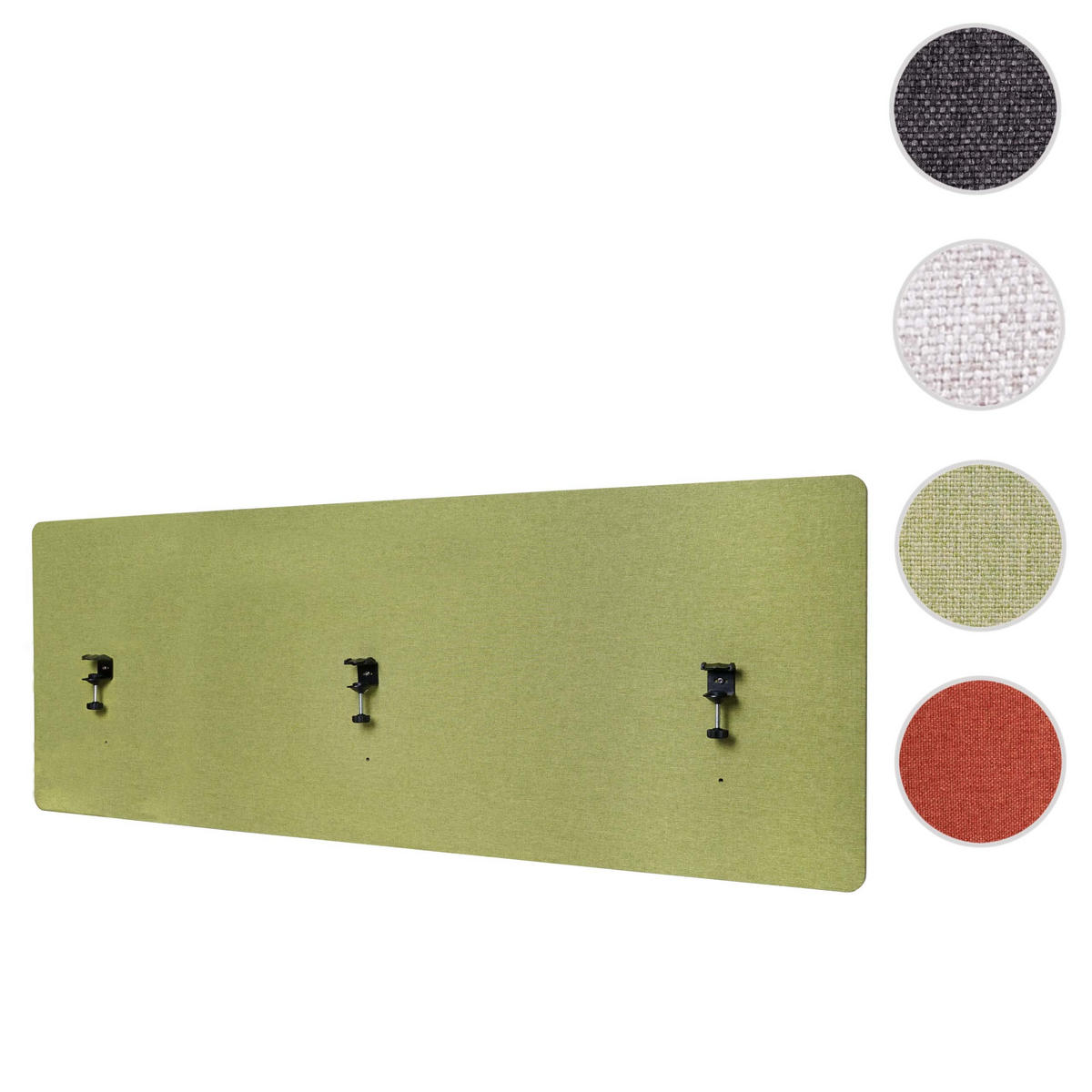 AKUSTIK-TISCHTRENNWAND Hellgrün - Hellgrün, Textil (160/60/2cm) - MCW