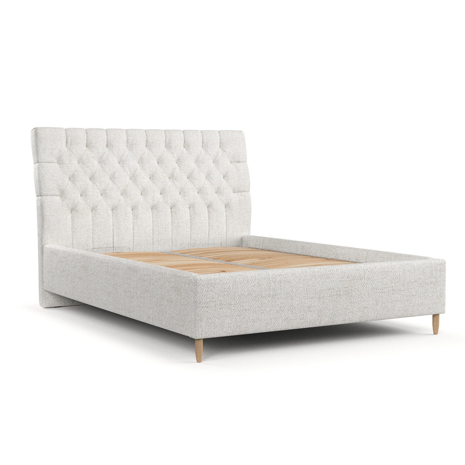 POLSTERBETT Lira 180/200 cm Creme im Neve Stoff - Creme/Naturfarben, Holz/Holzwerkstoff (180/200cm) - AltaBeds