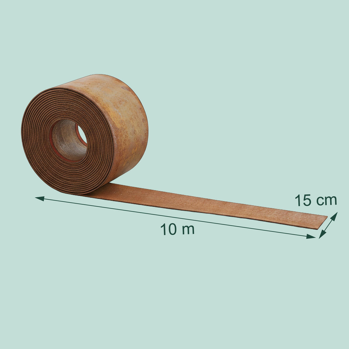 RASENKANTE Braun Stahl Rostschicht 10 m - Braun, Metall (0.03/15/1000cm) - Relaxdays
