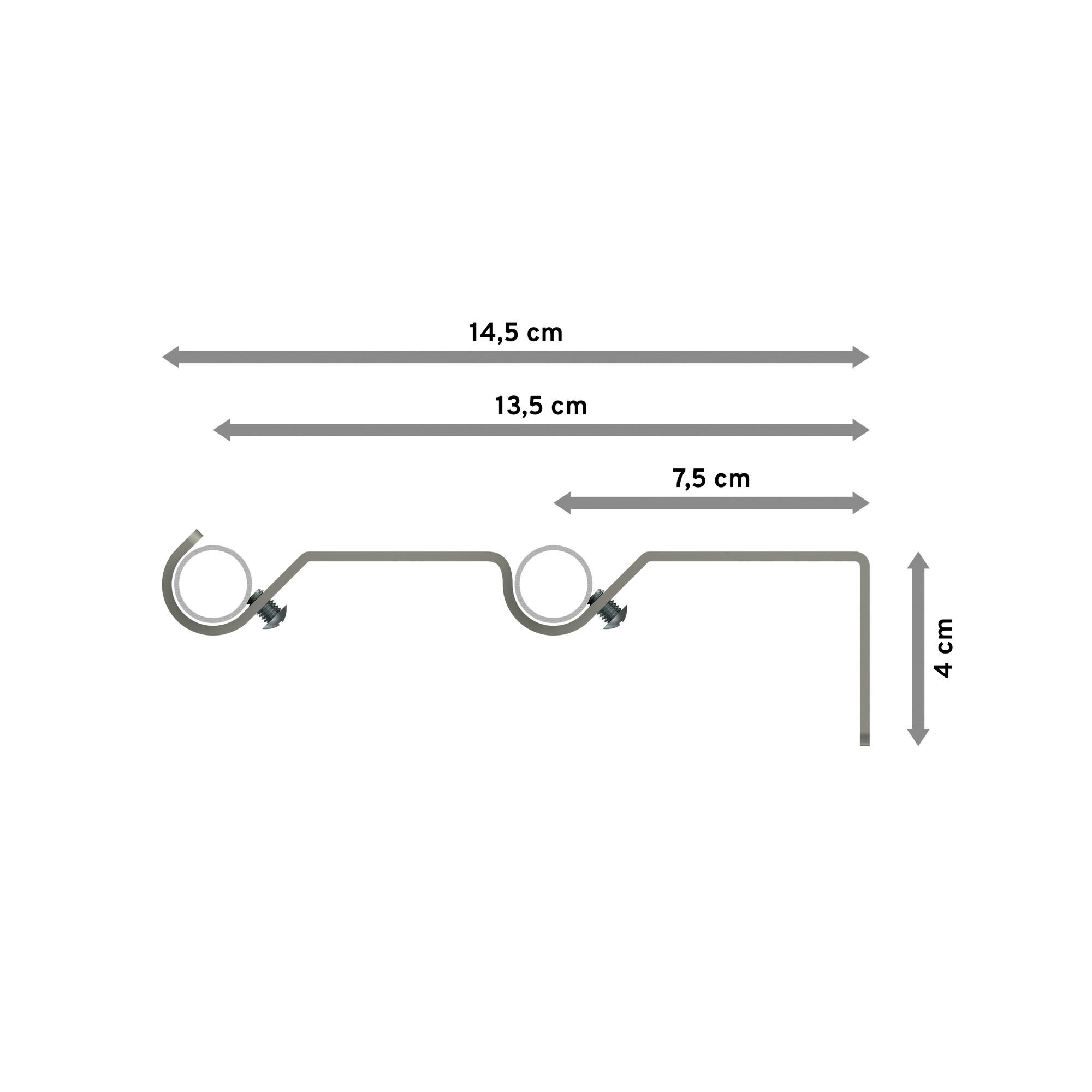 GARDINENSTANGE Olymp Lucan 520 cm (geteilt in 4 x 130 cm), 2-läufig (ohne Ringe), 16 mm Ø Chrom matt - Chromfarben/Nickelfarben, Metall (520cm) - INTERDECO