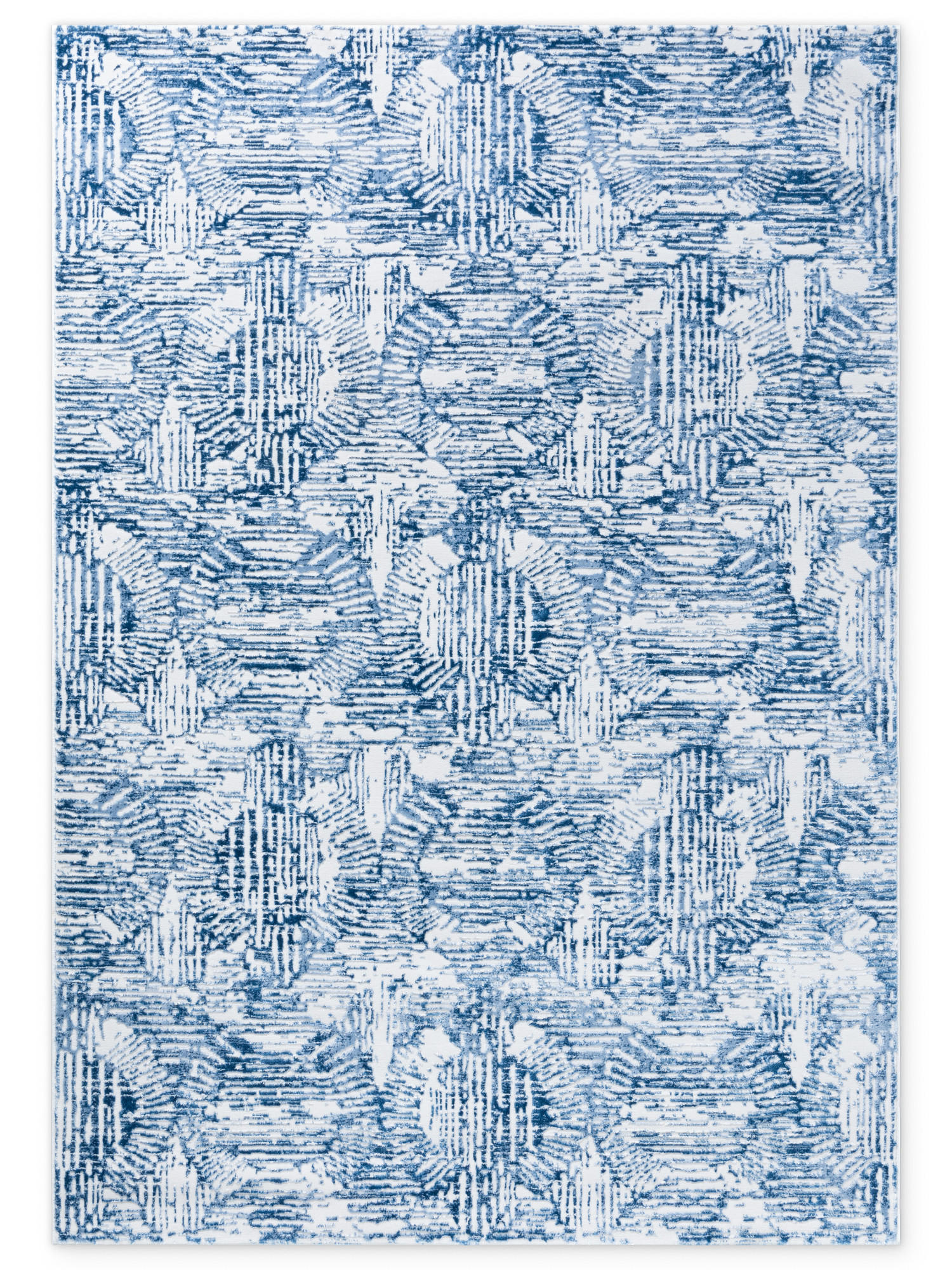TEPPICH Blau Modern Geometrisch - Rechteckig Abstrakt - 160 x 230 cm - Blau/Creme, Textil (160/230cm) - Mazovia
