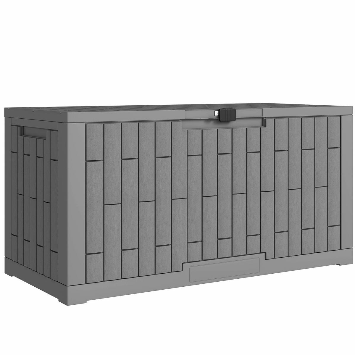 KISSENBOX DE-18686 379 L, abschließbar mit Gasdruckfedern Grau - Grau, Kunststoff (56/62/122.5cm) - ComfortXL