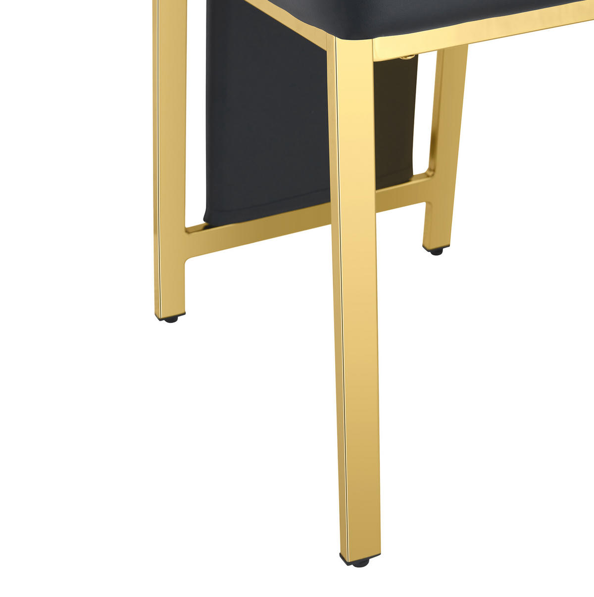 ESSZIMMERSTUHL 2er-Set 109 cm Metall PU-Leder Schwarz Gold - Schwarz, Metall (42.7/109/44cm) - Meubliv