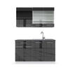 SINGLEKÜCHE Fame-Line Anthrazit Hochglanz/Weiß 140 cm, AP Anthrazit - Anthrazit/Weiß, Holzwerkstoff (140/81.6/60cm) - Vicco