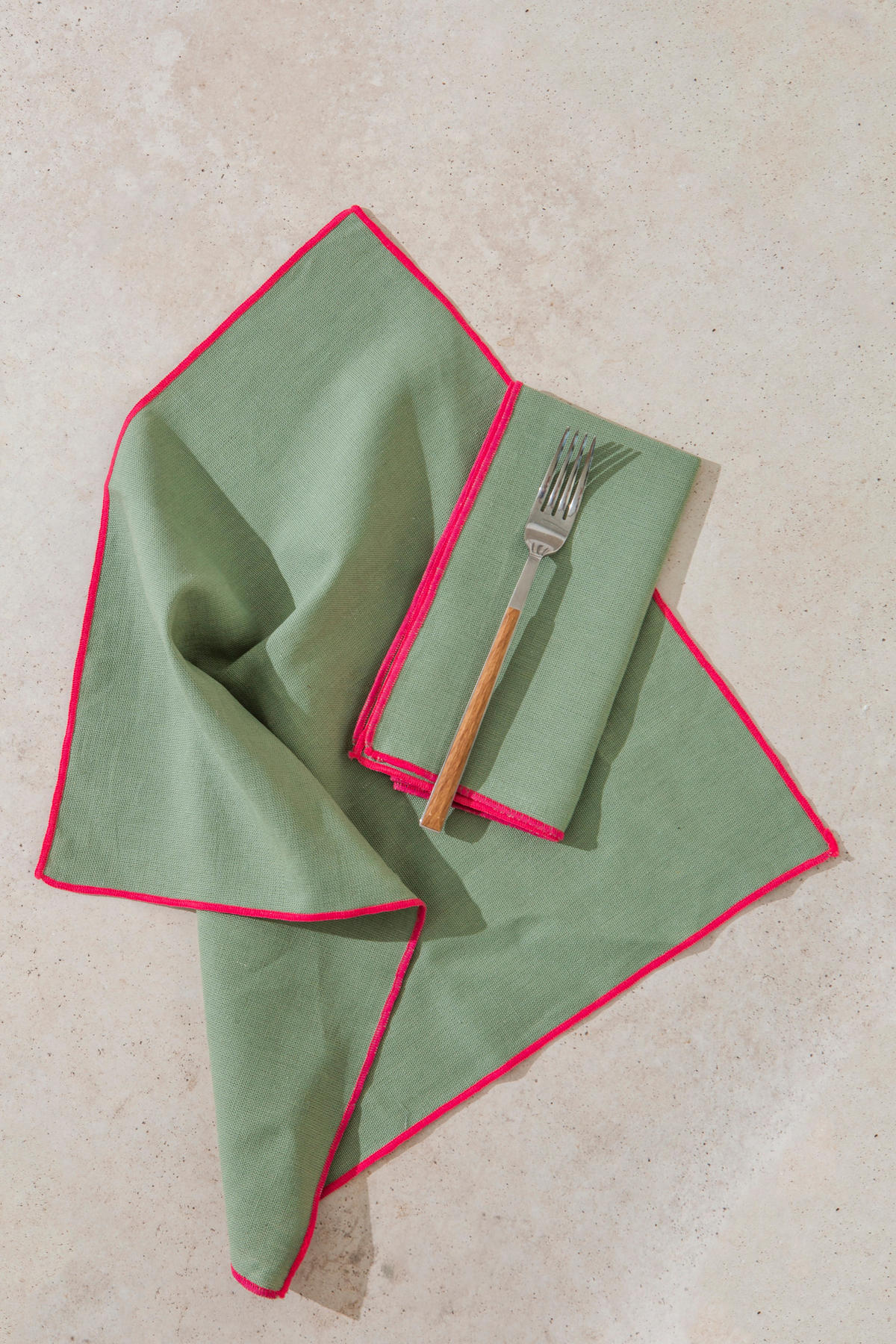 TISCHET 8-teilig, 100% Leinen, türkis und lila SET CONTRAST EDGE - Türkis, Textil (40/130cm) - RNT By Really Nice Things