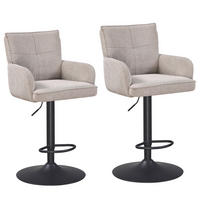 BARSTUHL - 2er-Set - Beige/Schwarz, Textil/Metall (56/100/57cm) - home24