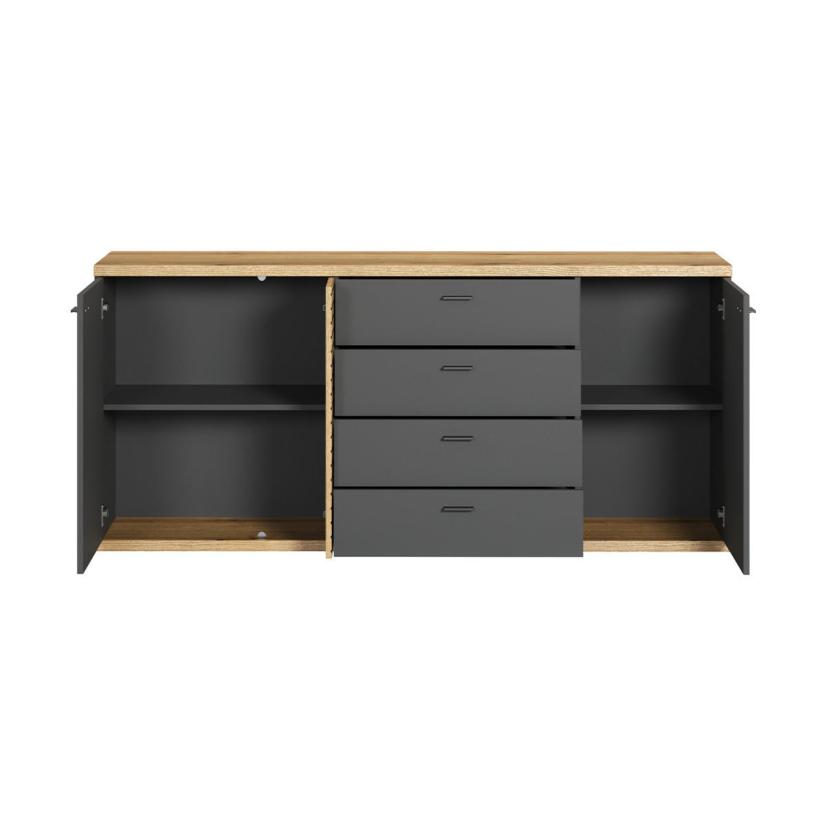 SIDEBOARD Norris Anthrazit - Anthrazit, Holzwerkstoff (186/85/42cm) - Trendteam