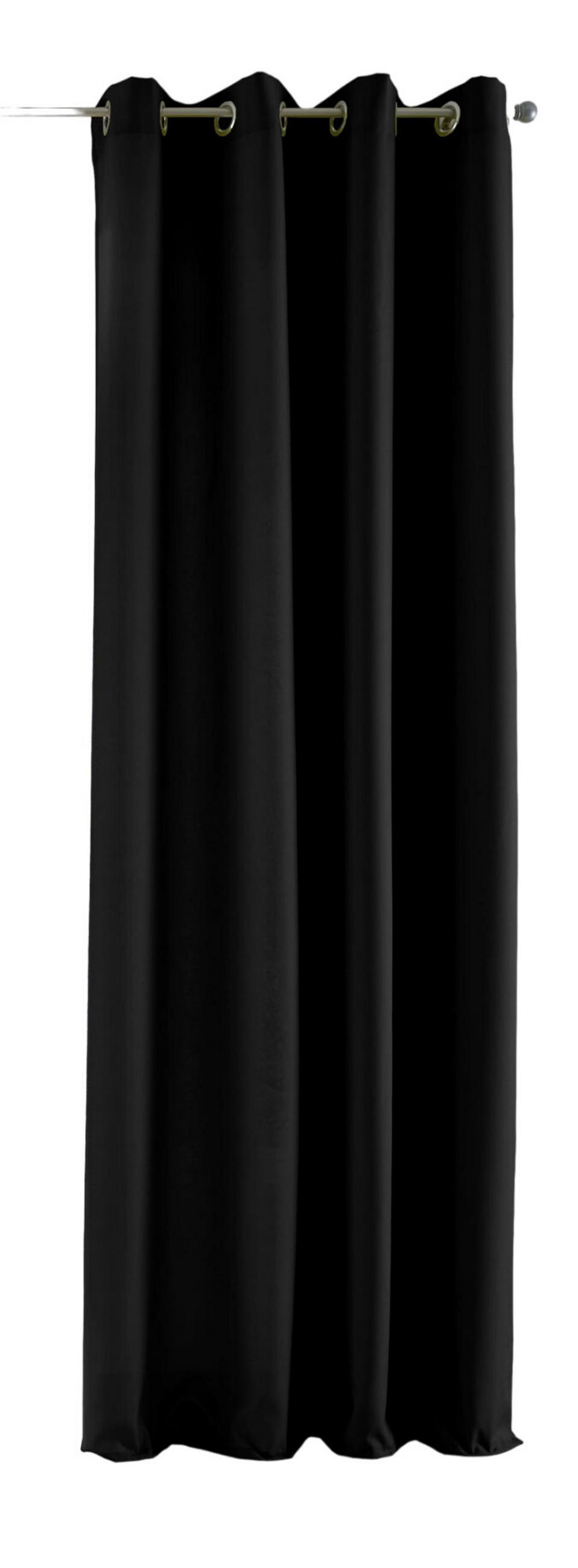 VORHANG PALERMO HxB 145x140 cm Schwarz - Schwarz, Textil (140/145/1cm) - Gardinenbox
