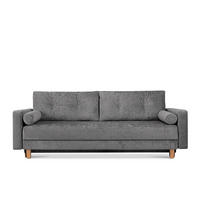 3-SITZER-SCHLAFSOFA ERISO mit weiche Sitzfläche und hohe Rückenlehne, Chenille-Stoff, Stahlfarbe - Braun/Grau, Textil (220/80/100cm) - KONSIMO®
