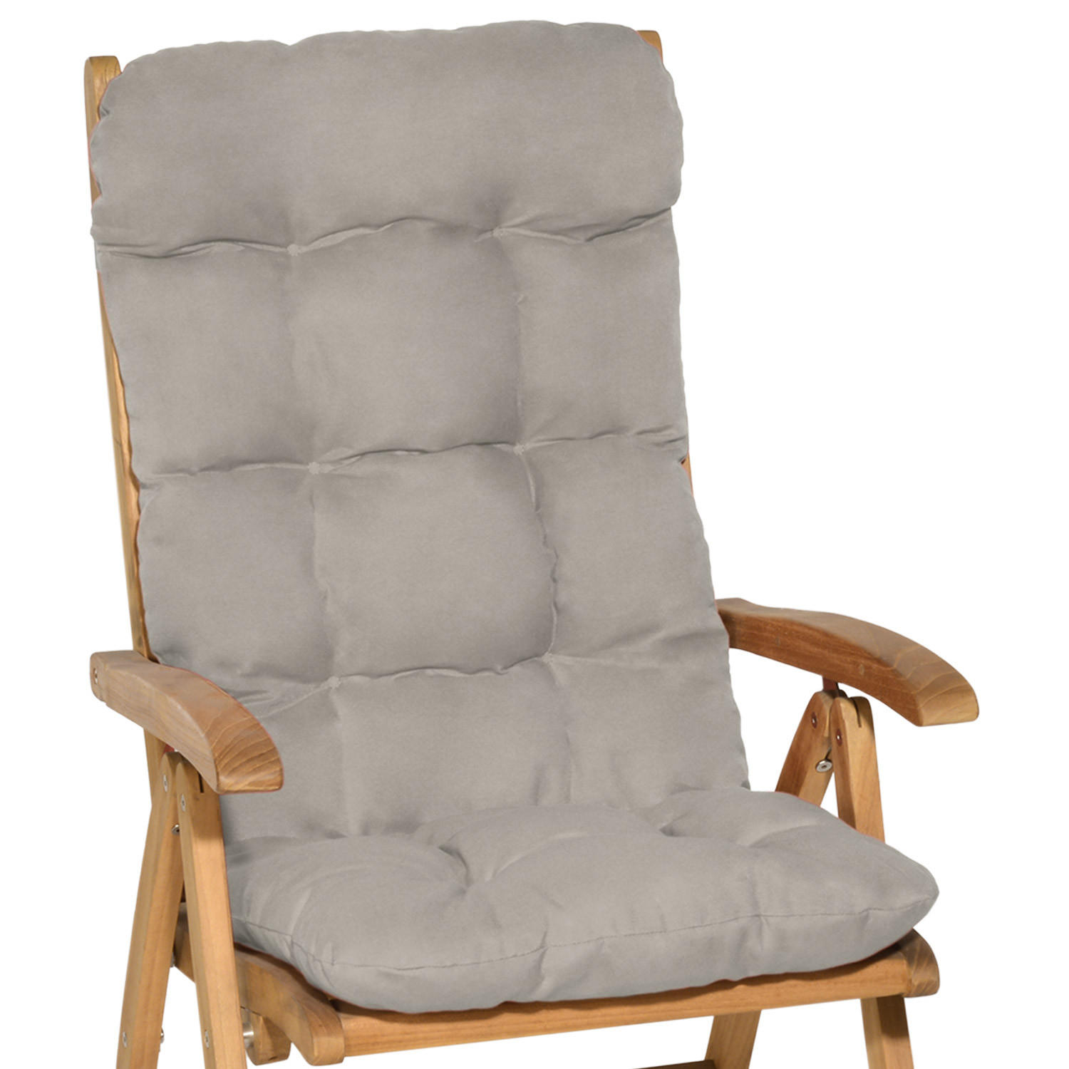 HOCHLEHNERAUFLAGE Flair HL 120/50/8cm Hellgrau (2tlg) - Hellgrau, Textil (50/8/120cm) - Beautissu 