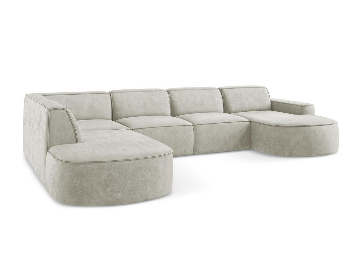 ECKSOFA Links Strukturstoff Grau - Dunkelgrau/Schwarz, Holzwerkstoff/Kunststoff (224/166cm) - LaMiaSofa
