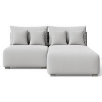 ECKSOFA Ronni Bouclé-Stoff Grau Rechts - Grau, Holz/Textil (206/190cm) - Graingold