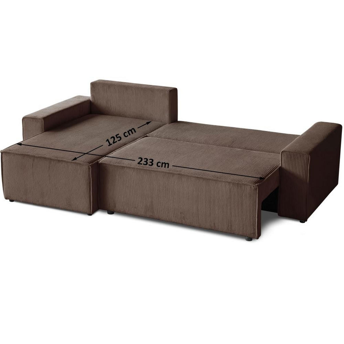 ROHOVÁ ROZKLÁDACÍ POHOVKA Hektor, s funkcí spaní, hnědá - černá/hnědá, textil/plast (277/152cm) - Beautysofa