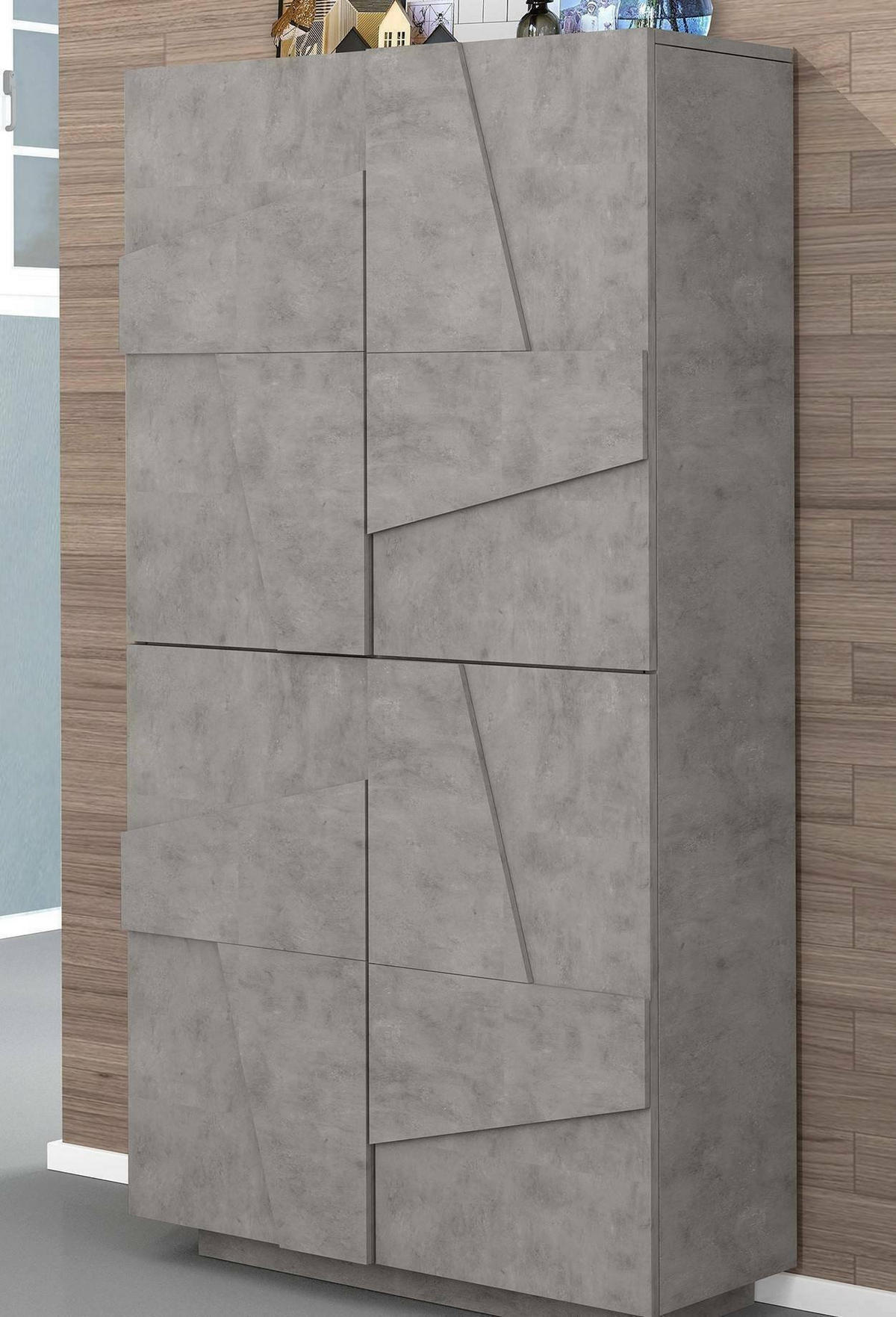 SCHUHSCHRANK Zement 38/81/167 cm - Grau, Holzwerkstoff (81/167/38cm) - DMORA