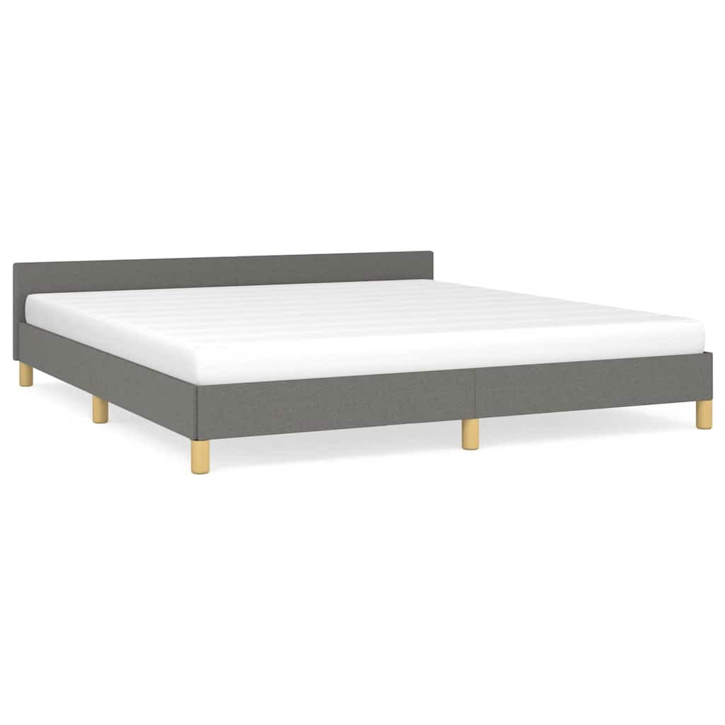BETTGESTELL Ohne Matratze Dunkelgrau 180/200 Cm Stoff - Grau, Holz (180/200cm) - vidaXL
