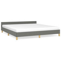BETTGESTELL Ohne Matratze Dunkelgrau 180/200 Cm Stoff - Grau, Holz (180/200cm) - vidaXL