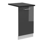 KRYT MYČKY NÁDOBÍ R-Line Antracitový vysoký lesk - bílá/vysoce lesklá černá, kompozitní dřevo (45/81.8/1.6cm) - Vicco