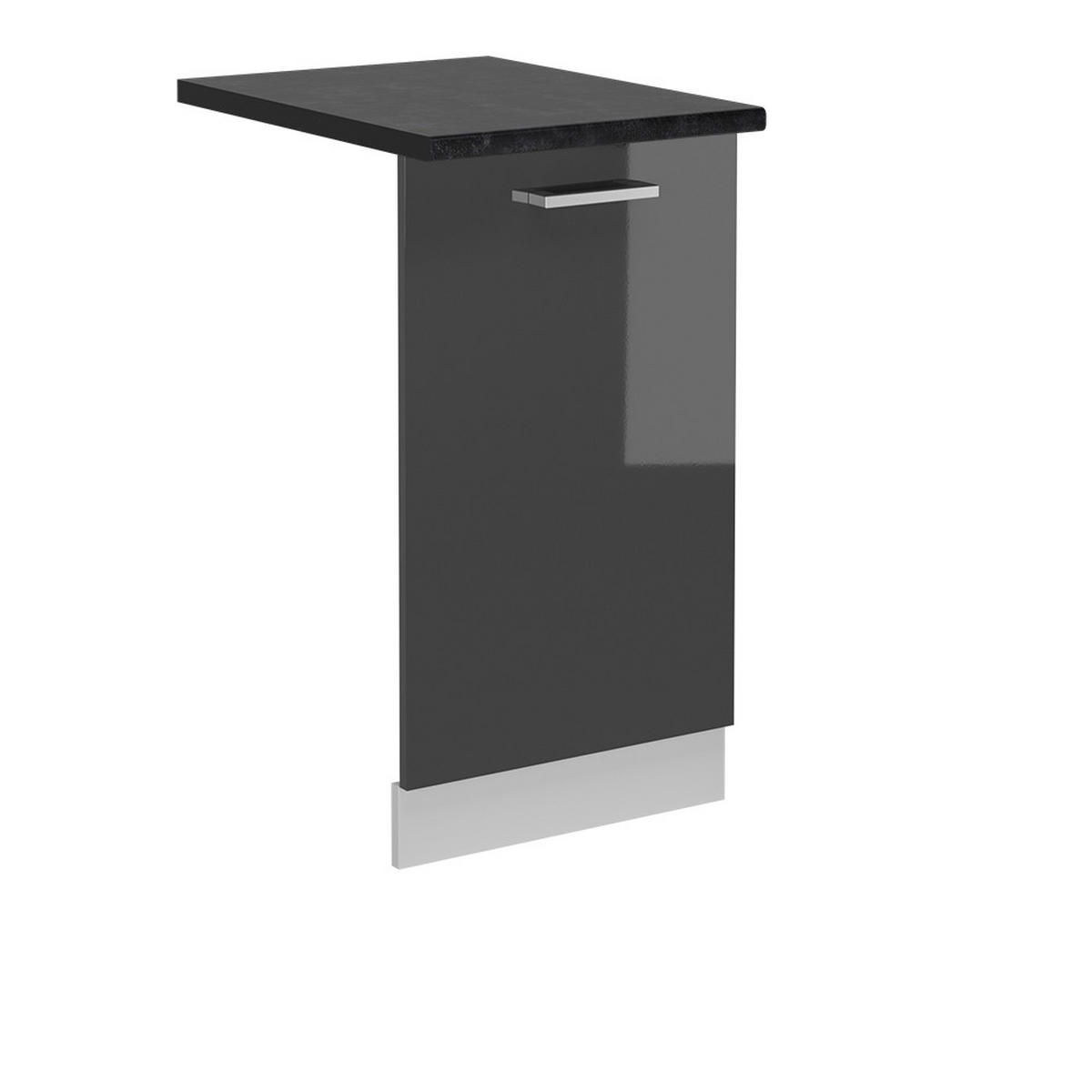 KRYT MYČKY NÁDOBÍ R-Line Antracitový vysoký lesk - bílá/vysoce lesklá černá, kompozitní dřevo (45/81.8/1.6cm) - Vicco