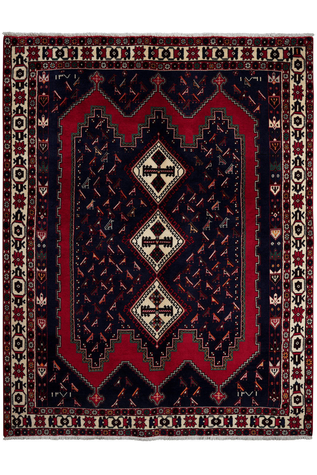 ORIENTTEPPICH handgeknüpft Afshar Blau 219/168 cm Schurwolle - Blau, Textil (168/219cm) - Looma