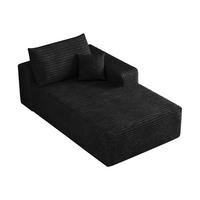 RÉCAMIERE DE-34721 rechte Chaiselongue Schwarz - Schwarz, Textil (95/83/175cm) - ComfortXL
