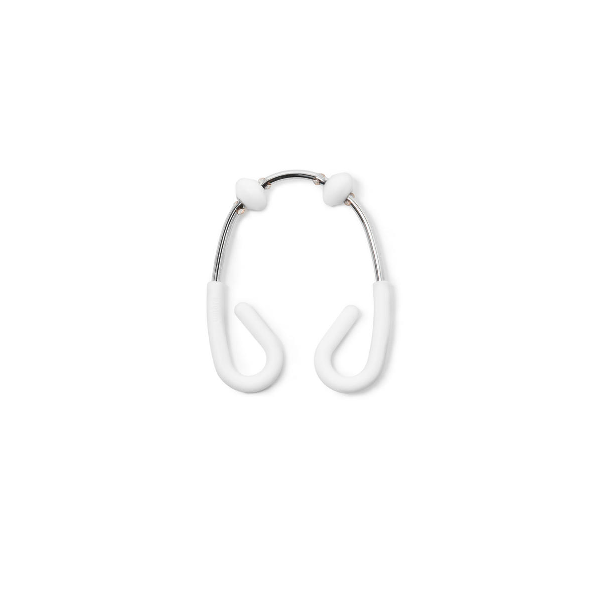 DOPPEL DUSCHVORHANGRINGE Flex, Weiß / Chrom - Weiß, Kunststoff (1.02/5/6.6cm) - Umbra
