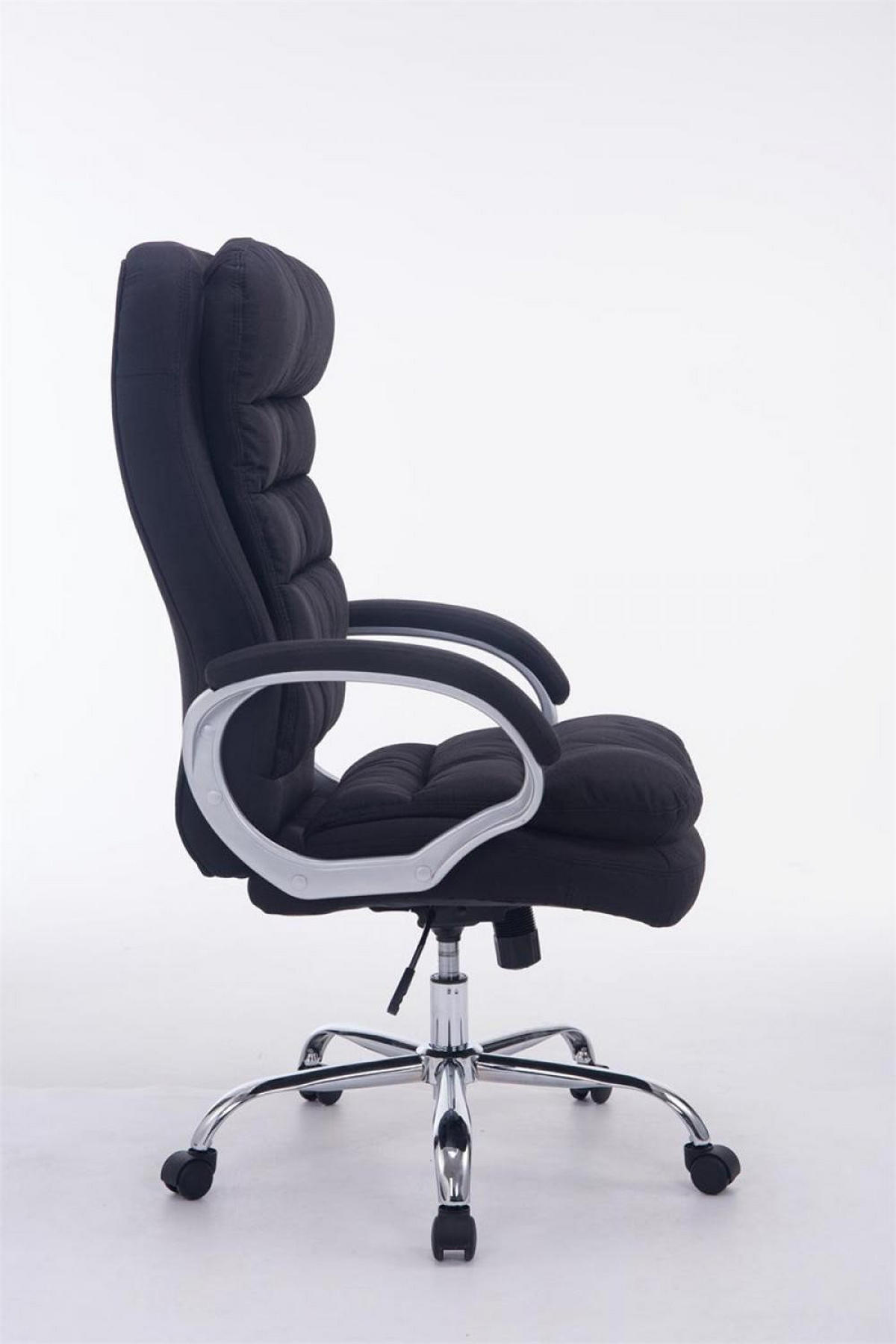 CHEFSESSEL Stoff schwarz - Chromfarben/Schwarz, Textil/Metall (68/116/77cm) - CLP