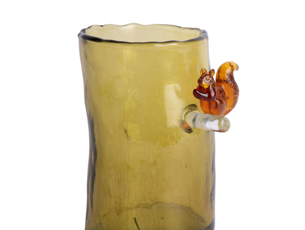 VASE Squirrel On Branch Small - Grün - 15 cm - Grün, Glas (9.5/15cm) - Present Time