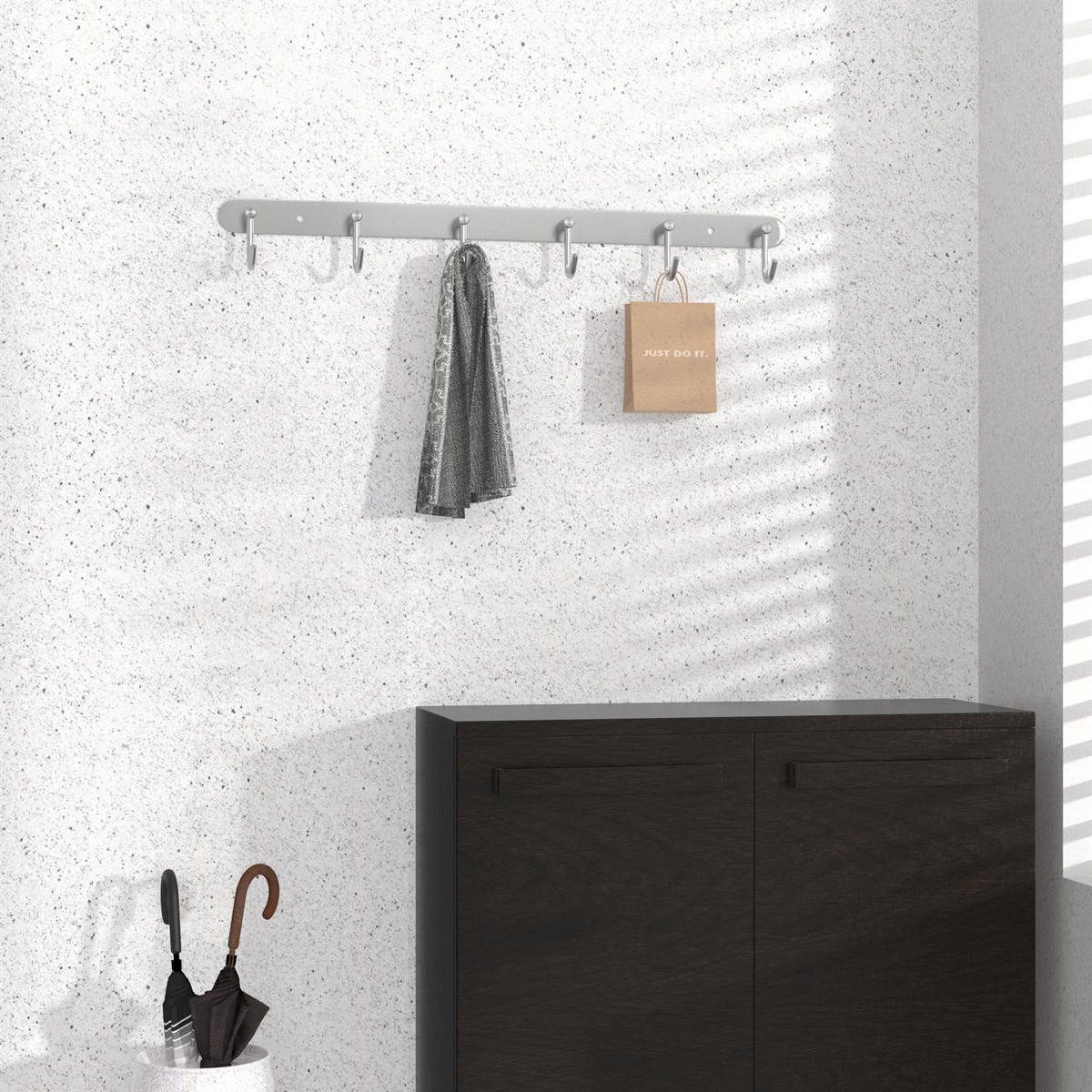 GARDEROBENLEISTE 46.1/5.5/5.5 cm - Silberfarben, Metall (5.5/5.5/46cm) - Intirilife