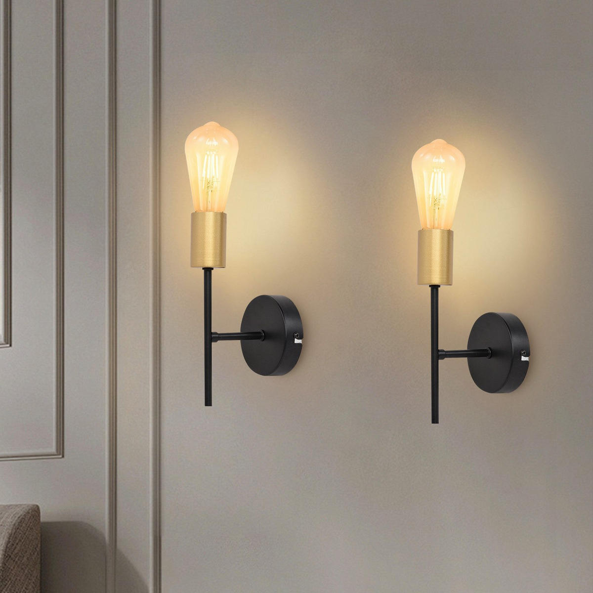 WANDLEUCHTE Qyxxh 10.0/12.0/22.5 cm - Schwarz, Metall (10/12/22.5cm) - ZMH