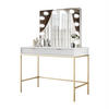 SCHMINKTISCH MIT SPIEGEL CORTADO ELITE GOLD WEISS - Weiß, Holzwerkstoff (104/78/50cm) - Lookway