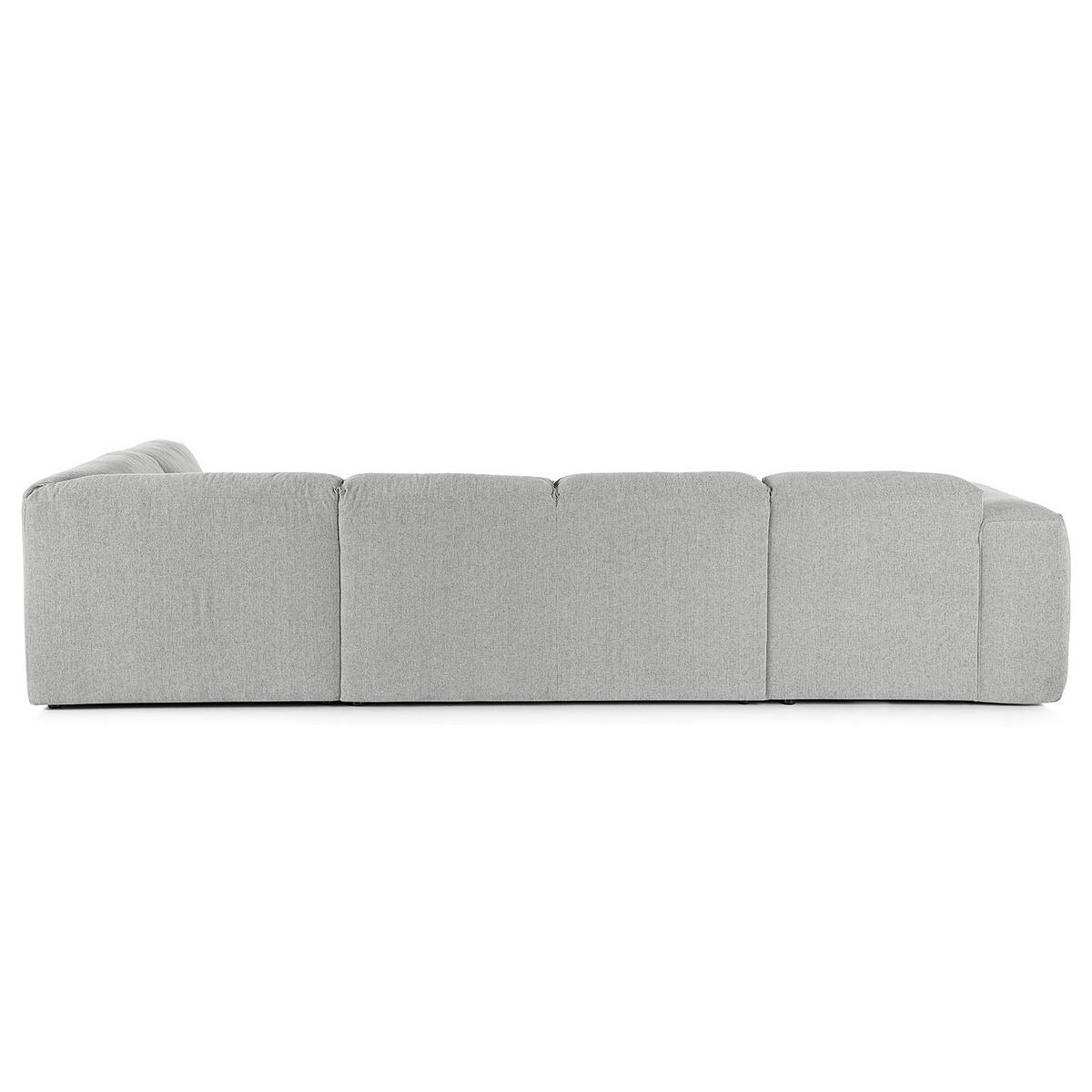 WOHNLANDSCHAFT mit Longchair - Hellgrau/Schwarz, Kunststoff/Textil (325/71/235cm) - home24