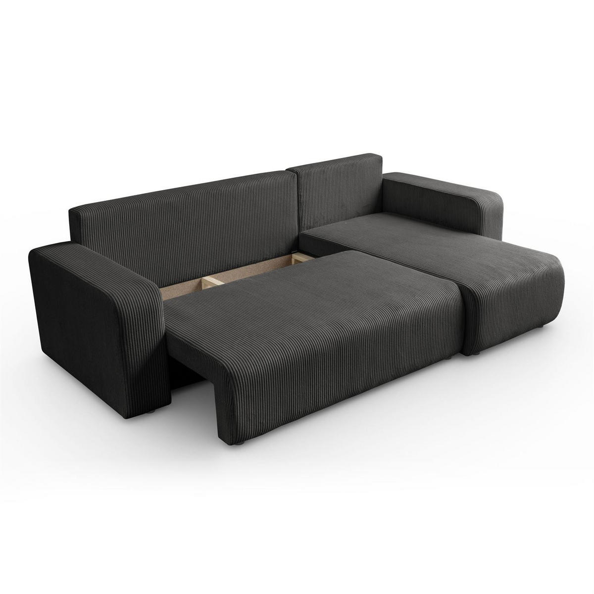 Ecksofa PRESTIGE L, Poso 34 - Dunkelgrau, Textil (247/143cm) - Lookway
