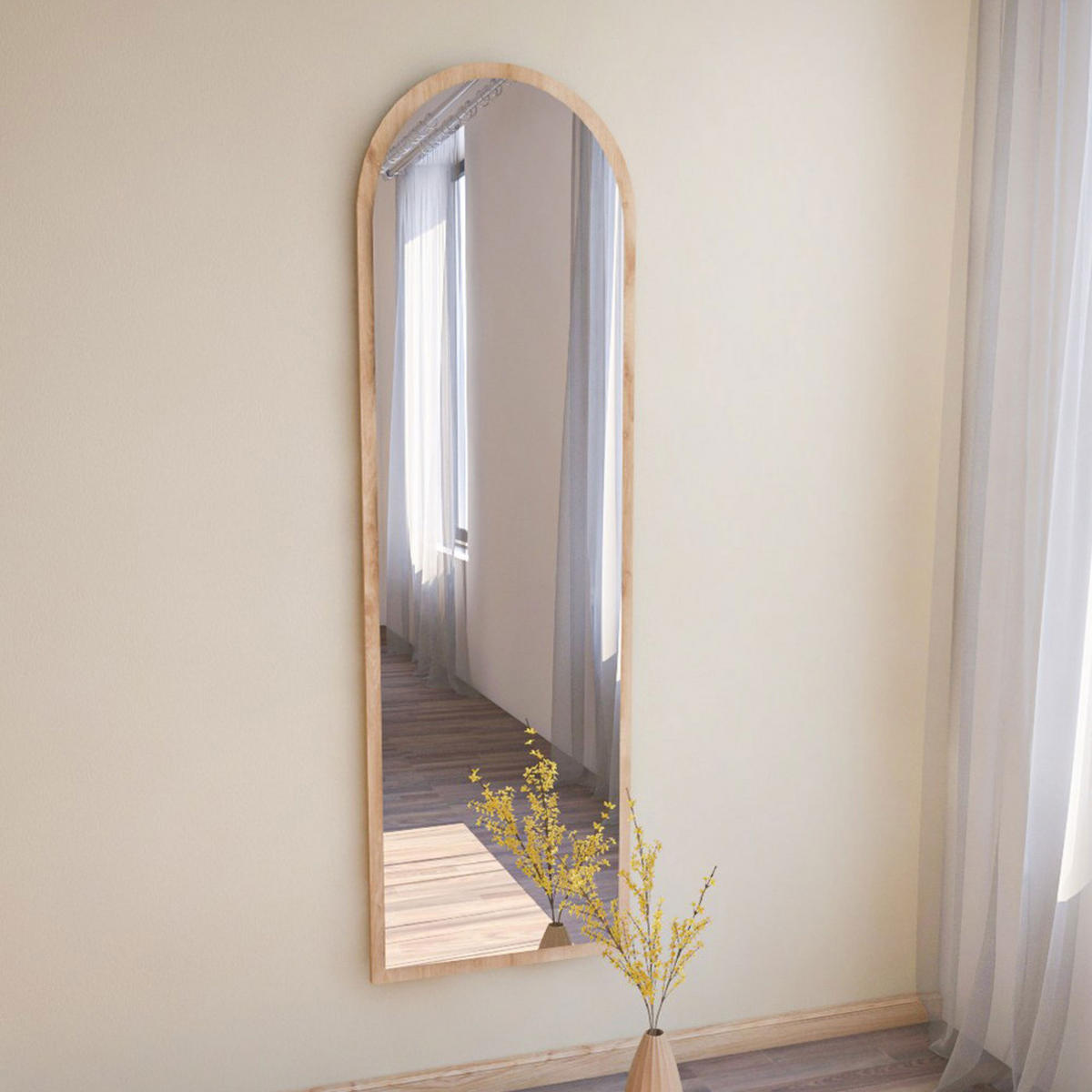 STANDSPIEGEL aus Holz 50x160cm - Emri - Klares Holz - Eschefarben, Holz (50/160/2.2cm) - Drawer