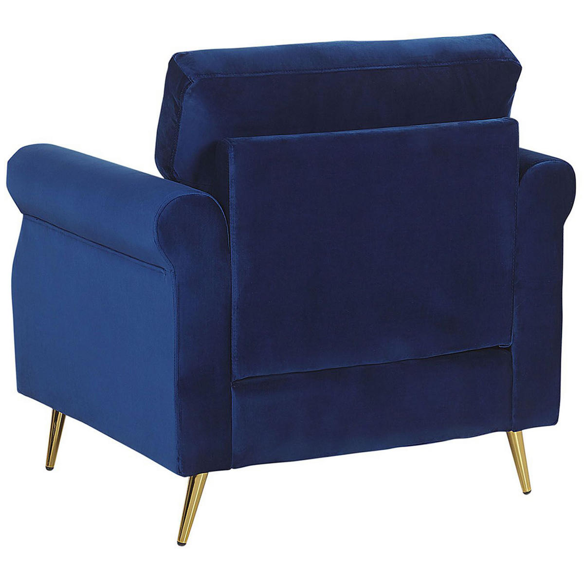 SESSEL Samtstoff Blau Vietas - Blau, Textil/Metall (85/90/69cm) - Beliani