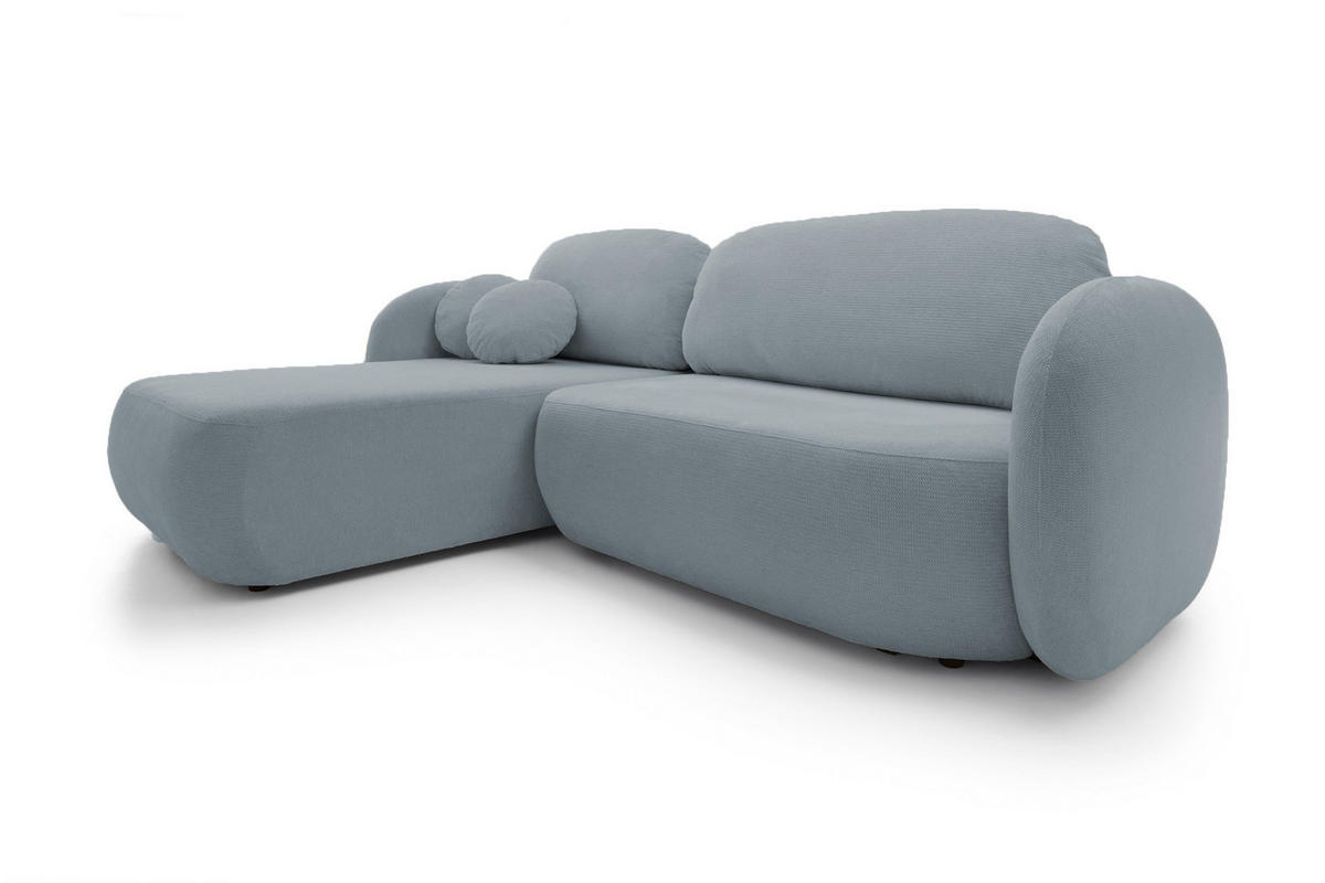 ECKSOFA OLIO L-Form Schlaffunktion mit Bettkasten, lose Rückenkissen, freistehend, LINKS 174x248 cm Dark grey - Blaugrau, Holz/Textil (174/248cm) - DomoHome