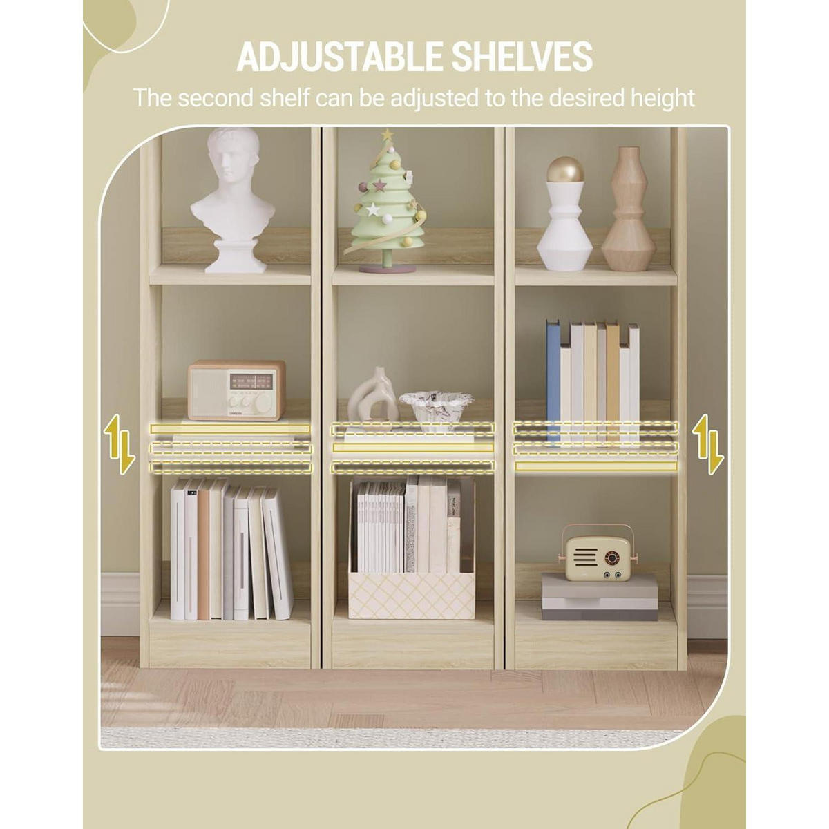 BÜCHERREGAL 6-stöckig Eichenbeige 24 x 30 x 183 cm - Beige, Holzwerkstoff (30/183/24cm)