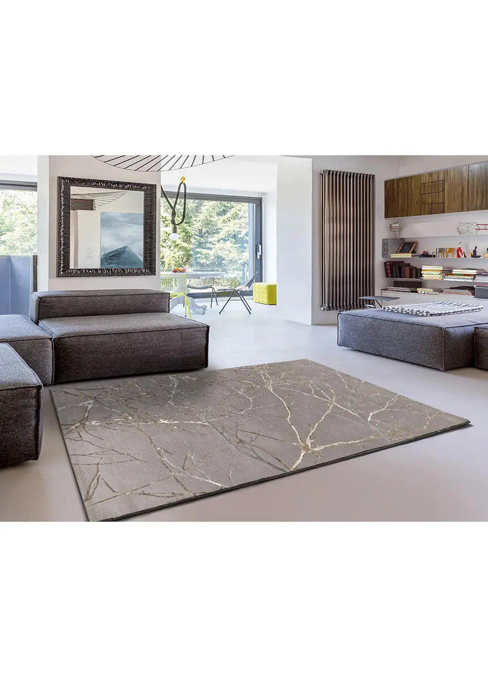 Thumbnail - Atticgo Webteppich, Grau, Textil, Marmor Optik, Rechteckig, 140x200 cm, Oeko-Tex® Standard 100, antistatisch, für Fußbod...