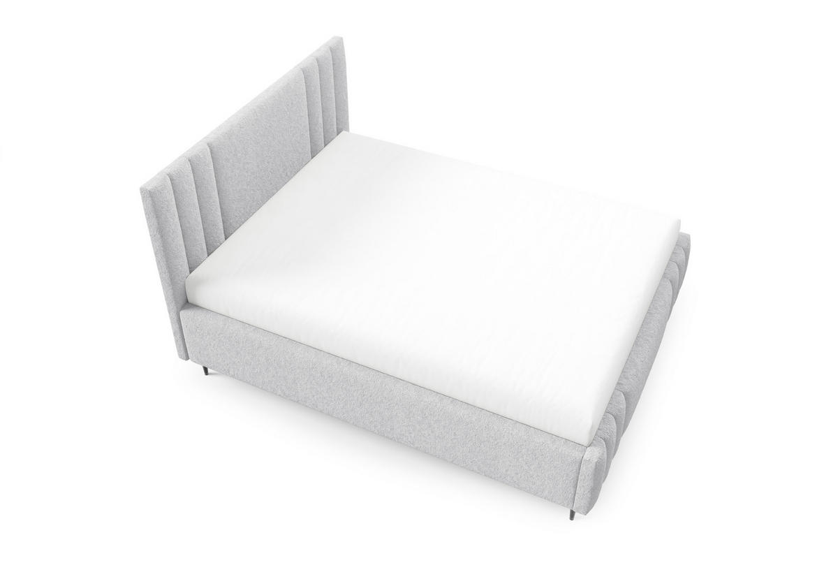 POLSTERBETT RIVIO LEG mit Beinen Bettkasten Lattenrost 180x200 Grau - Grau, Holz (180/200cm) - Furnistar