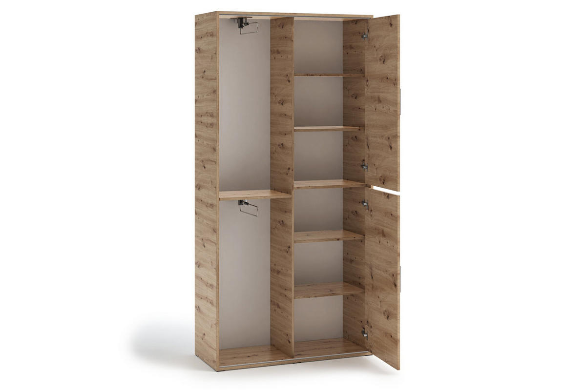 GARDEROBENSCHRANK BENVENO 100/21040 Modern Garderobenschrank Eiche Artisan - Eiche Artisan, Holzwerkstoff (100/210/40cm) - MASSENO