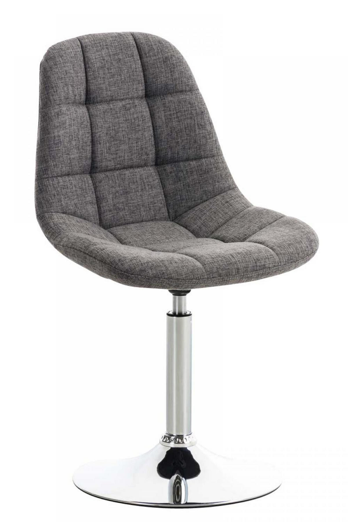 DREHSTUHL Stoff hellgrau - Chromfarben/Hellgrau, Textil/Metall (48/84/52cm) - CLP