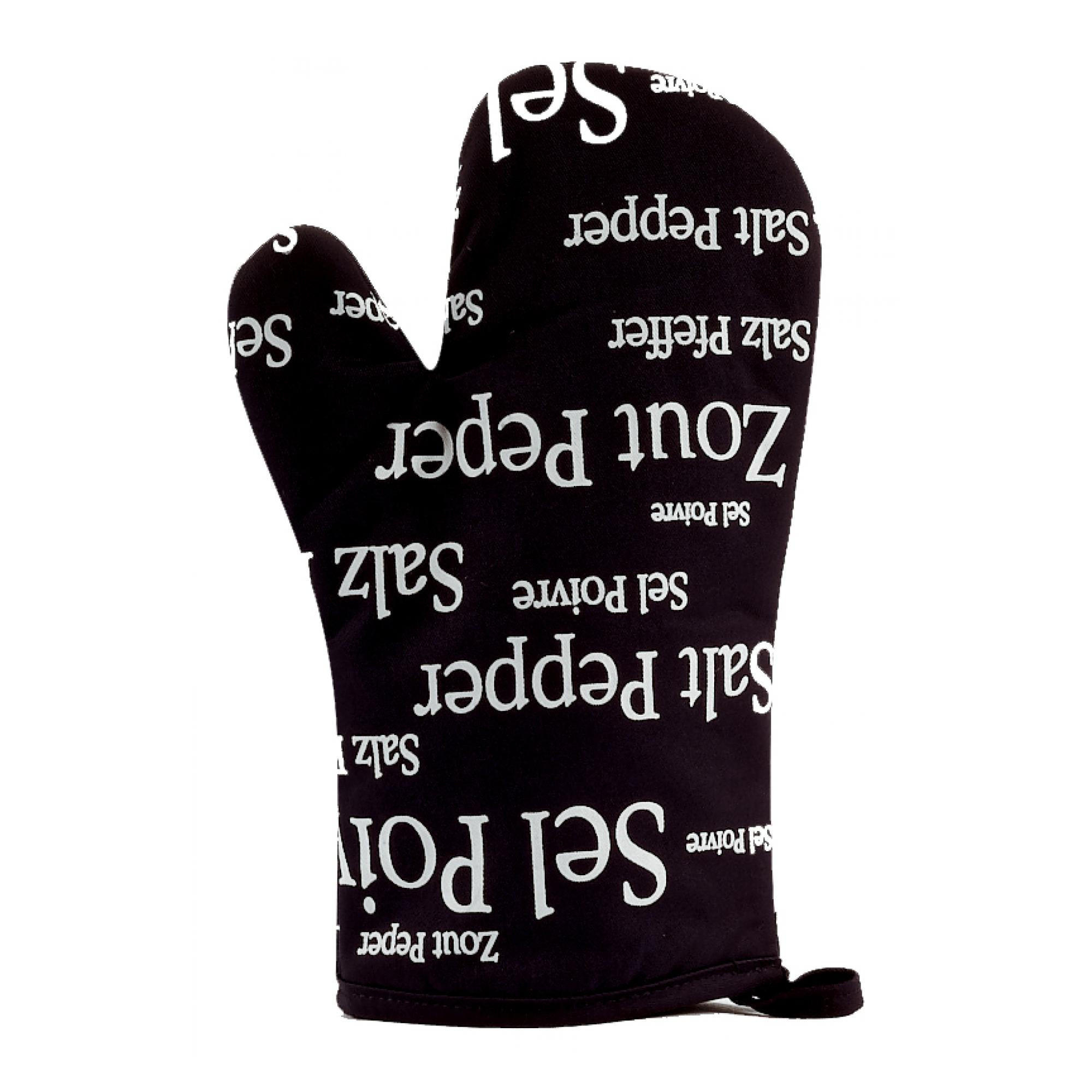KÜCHENHANDSCHUH Sel & Poivre schwarz 18 x 28 cm - Schwarz, Textil (28/18cm) - Winkler