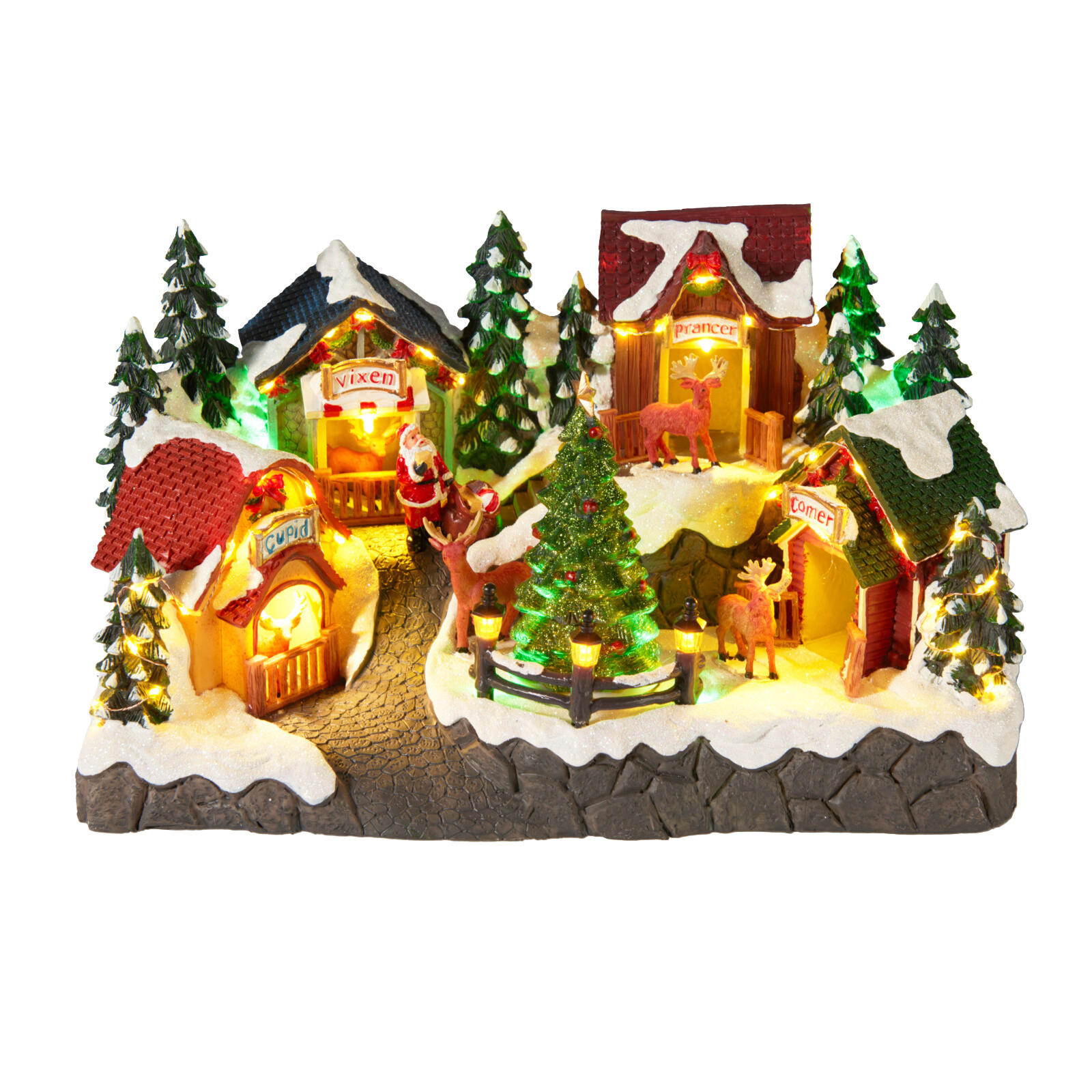 WEIHNACHTSSZENE mit Beleuchtung 33,5/18/20 cm - Multicolor, Kunststoff (18/20/33.5cm) - Home Styling Collection