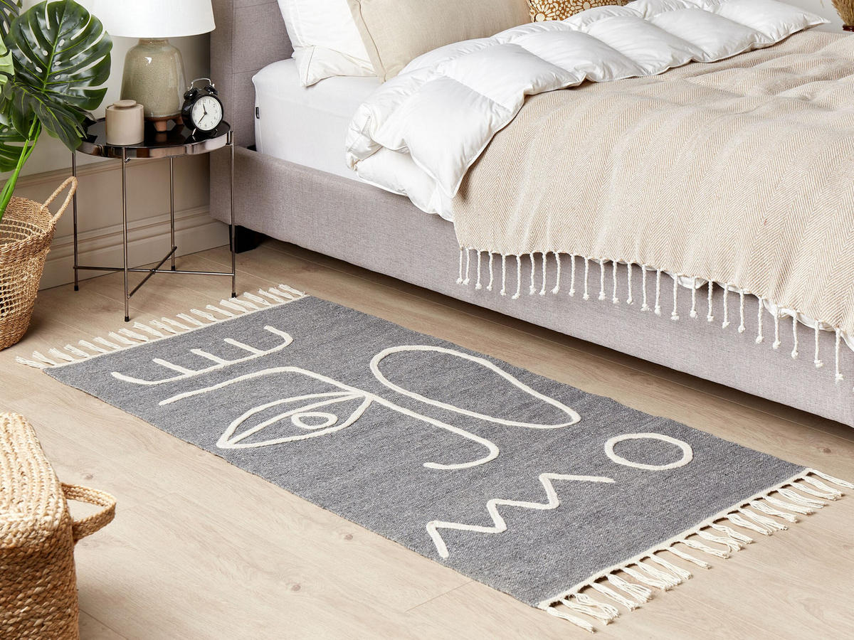 OUTDOOR-TEPPICH Yavu 150/80 cm - Grau, Kunststoff (80/150cm) - Beliani