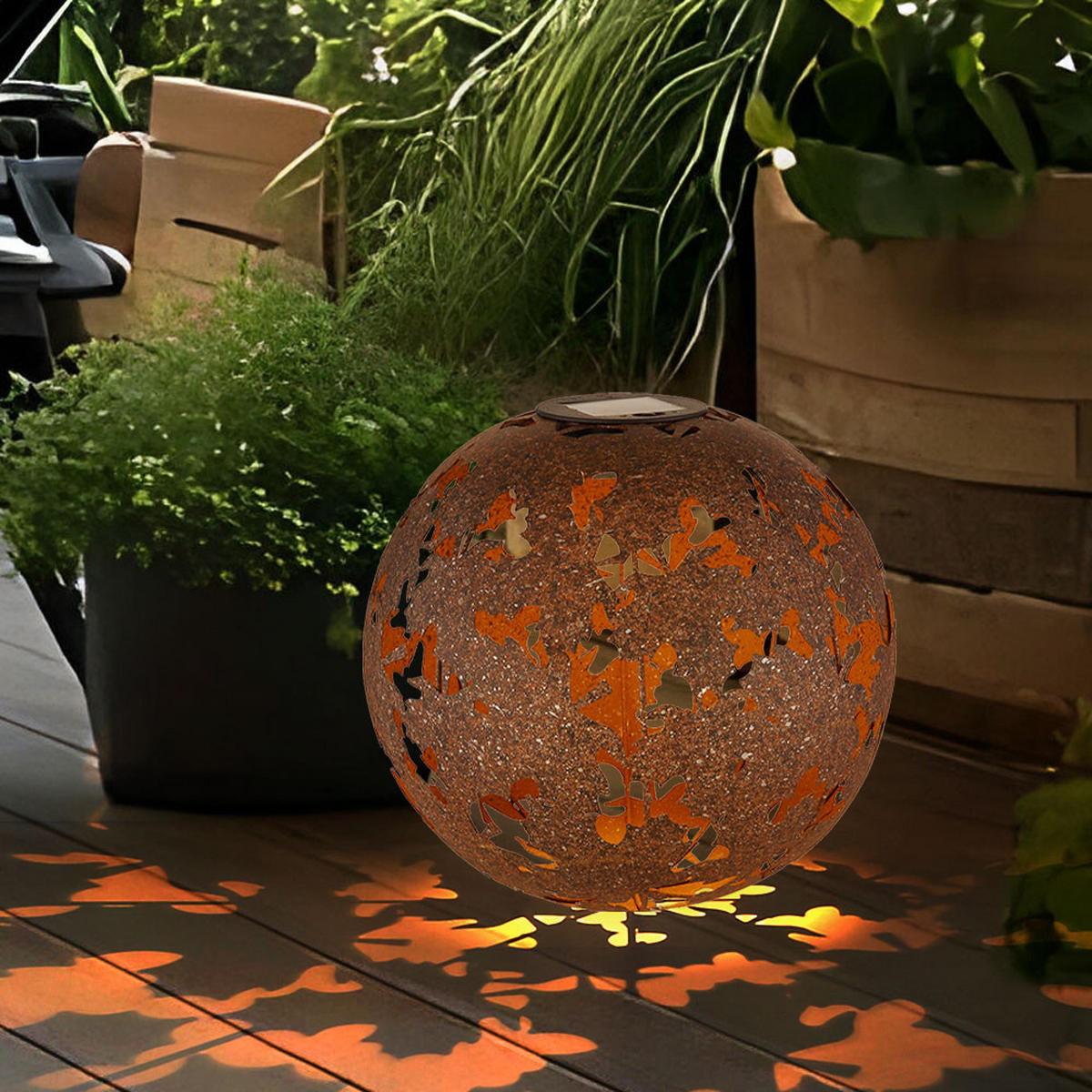 LED AUSSENLEUCHTE Metall Rostfarbe Braun - Braun, Metall (18/18/52.5cm) - Globo Lighting