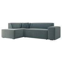ECKSOFA Lordin Premium, Seite: Links - Blau, Holz/Textil (267/205cm) - MIRJAN24